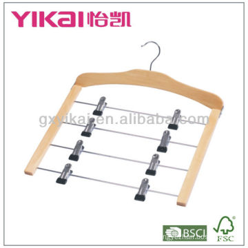 Space saving wooden skirt hanger